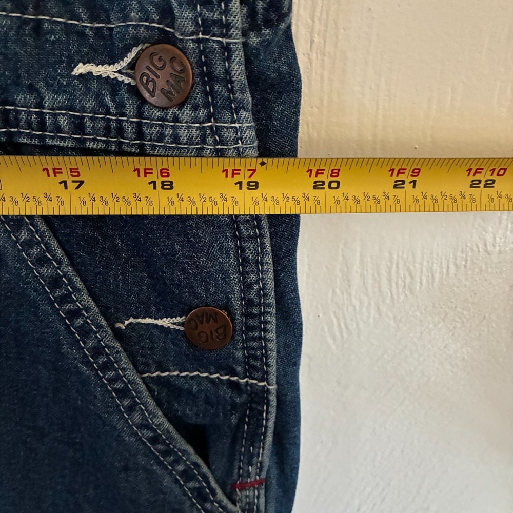 Vtg Big Mac Workwear Overalls Mens 38x32 Denim Carpenter Gorpcore Bibs - Picture 6 of 7